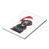 Schwarzer Lab Labrador Weihnachtsbaum Licht Pyjama Notizblock (Rotiert)