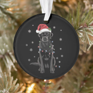 Schwarzer Lab Labrador Weihnachtsbaum Licht Pyjama Ornament