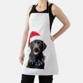 Schwarzer Lab Labrador Weihnachtsbaum Licht Pyjama Schürze (InSitu)