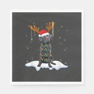 Schwarzer Lab Labrador Weihnachtsbaum Licht Pyjama Serviette