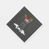 Schwarzer Lab Labrador Weihnachtsbaum Licht Pyjama Serviette (Ecke)
