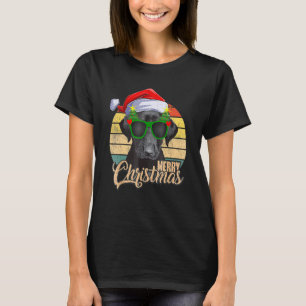 Schwarzer Lab Labrador Weihnachtsbaum Licht Pyjama T-Shirt