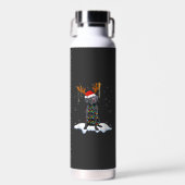 Schwarzer Lab Labrador Weihnachtsbaum Licht Pyjama Trinkflasche (Vorne)