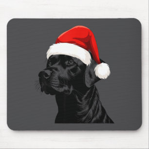 Schwarzer Lab Labrador Weihnachtsmann Hut Weihnach Mousepad