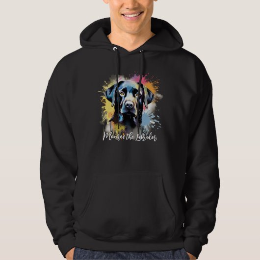 Schwarzer Lab Personalisierter Splash Hoodie (Vorderseite)