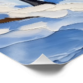 Schwarzer Lab Serene Winterwald Weihnachten Poster (Ecke)