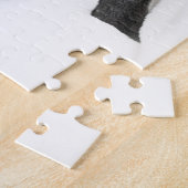 Schwarzer Labradheld mit Weihnachtsmütze Puzzle (Seite)