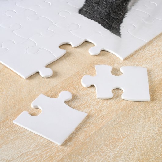 Schwarzer Labradheld mit Weihnachtsmütze Puzzle (Seite)