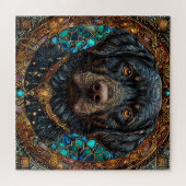 Schwarzer Labradhund Puzzle (Horizontal)