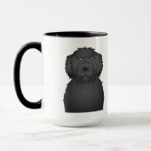 Schwarzer Labradoodle Cartoon Tasse (Links)