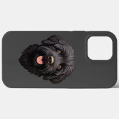 Schwarzer Labradoodle-Hund Case-Mate iPhone Hülle (Rückseite (Horizontal))