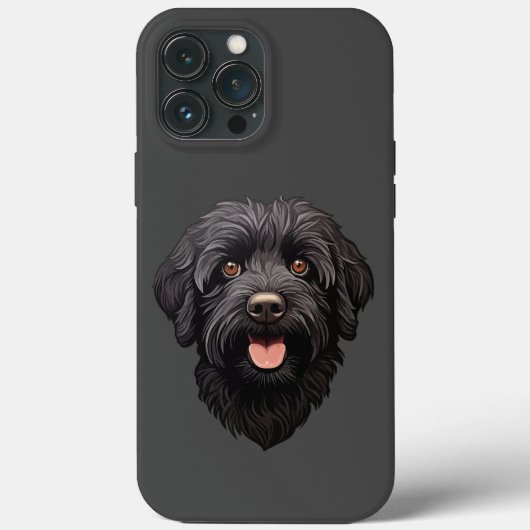 Schwarzer Labradoodle-Hund Case-Mate iPhone Hülle (Rückseite)