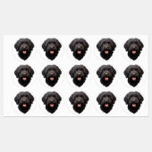 Schwarzer Labradoodle-Hund Etiketten (Blatt)