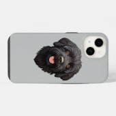 Schwarzer Labradoodle-Hund iPhone Hülle (Rückseite (Horizontal))