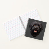Schwarzer Labradoodle-Hund Notizblock (Innenseite)