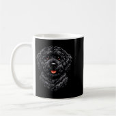 Schwarzer Labradoodle-Hund süße Doodle-Welpen-Kuns Kaffeetasse (Links)