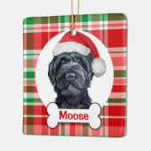 Schwarzer Labradoodle / Schwarzer Goldendoodle Keramikornament (Links)