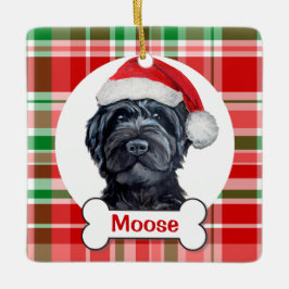 Schwarzer Labradoodle / Schwarzer Goldendoodle Keramikornament