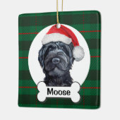 Schwarzer Labradoodle / Schwarzer Goldendoodle Keramikornament (Links)
