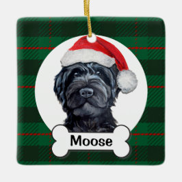 Schwarzer Labradoodle / Schwarzer Goldendoodle Keramikornament