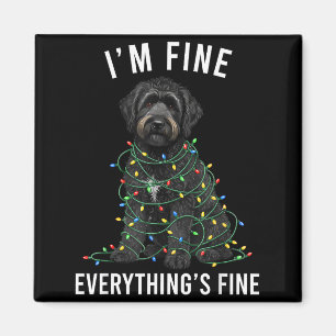 Schwarzer Labradoodle Weihnachten Mir geht's gut A Magnet