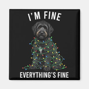 Schwarzer Labradoodle Weihnachten Mir geht's gut A Magnet