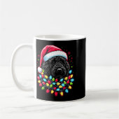 Schwarzer Labradoodle Weihnachtsbaum Xmas Lichter Kaffeetasse (Links)