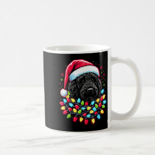 Schwarzer Labradoodle Weihnachtsbaum Xmas Lichter Kaffeetasse