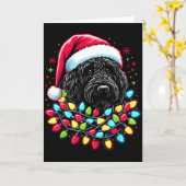 Schwarzer Labradoodle Weihnachtsbaum Xmas Lichter Karte (Gelbe Blume)