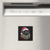 Schwarzer Labradoodle Weihnachtsbaum Xmas Lichter  Magnet (In Situ (Geschirrspüler))
