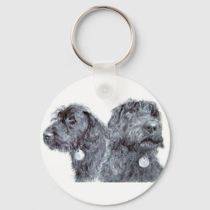 Schwarzer Labradoodles Schlüsselanhänger