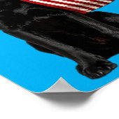 Schwarzer Labrador Amerikanische Flagge Lustig Gol Poster (Ecke)