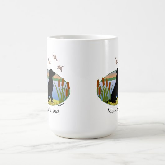 Schwarzer Labrador Bird Hund Sunset Oval Kaffeetasse (Mittel)