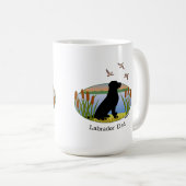 Schwarzer Labrador Bird Hund Sunset Oval Kaffeetasse (VorderseiteRechts)