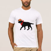 Schwarzer Labrador-Cowboy-Cartoon T-Shirt (Vorderseite)