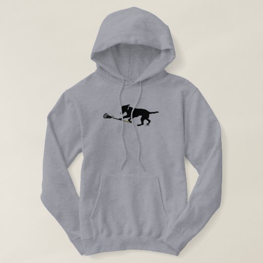 Schwarzer Labrador, der das mit Kapuze Sweatshirt (Design vorne)