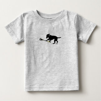 Schwarzer Labrador, der Lacrosse-Baby-T - Shirt