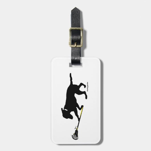 Schwarzer Labrador, der Lacrosse-Gepäck-Umbau Gepäckanhänger (Vorderseite vertikal)