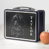 Schwarzer Labrador, Eltern und Kind, Metall-Lunchb Metall Brotdose (Beispiel)