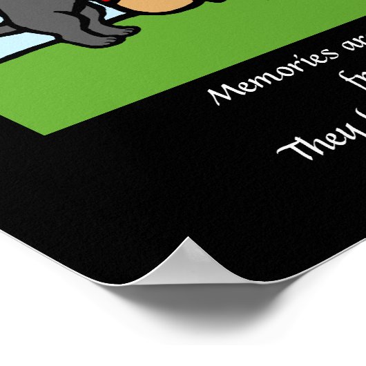 Schwarzer Labrador Engel mit Liebe Cartoon 2 Poster (Ecke)