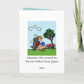 Schwarzer Labrador Engel mit Liebe Karte (Rückseite)