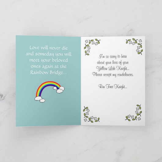 Schwarzer Labrador Engel mit Liebe Karte (Innenseite)