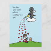 Schwarzer Labrador Engel mit Liebe Postkarte (Vorderseite)