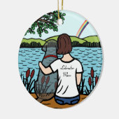 Schwarzer Labrador-Engel und Mama 1 Keramikornament (Links)