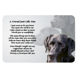 Schwarzer Labrador-Freund-Gedicht-Magnet Magnet
