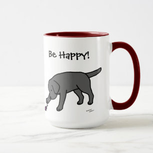Schwarzer Labrador-freundliches Cartoon-Schwarzes Tasse