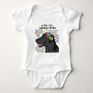 Schwarzer Labrador-Gehirn-Atlas Baby Strampler