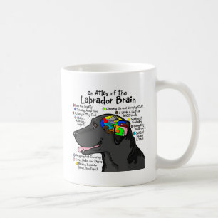 Schwarzer Labrador-Gehirn-Atlas Kaffeetasse
