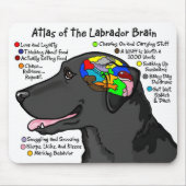 Schwarzer Labrador-Gehirn-Atlas Mousepad (Vorne)