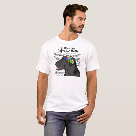 Schwarzer Labrador-Gehirn-Atlas T-Shirt (Vorne ganz)
